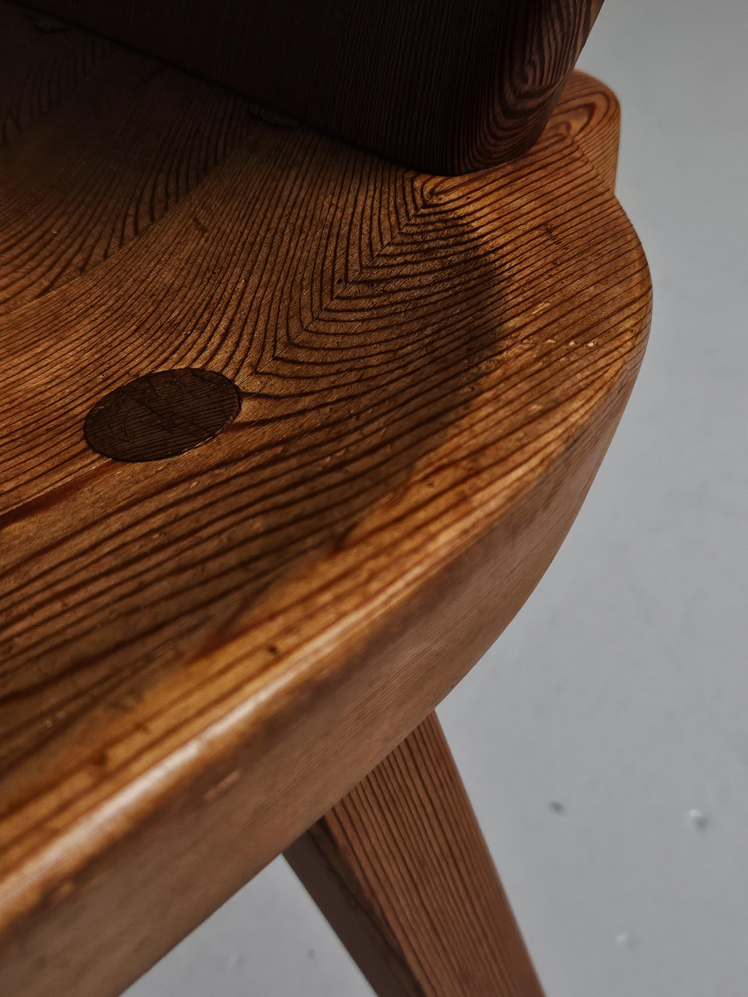 Set di quattro sedie da pranzo in pino di design svedese, anni '30 in vendita 6