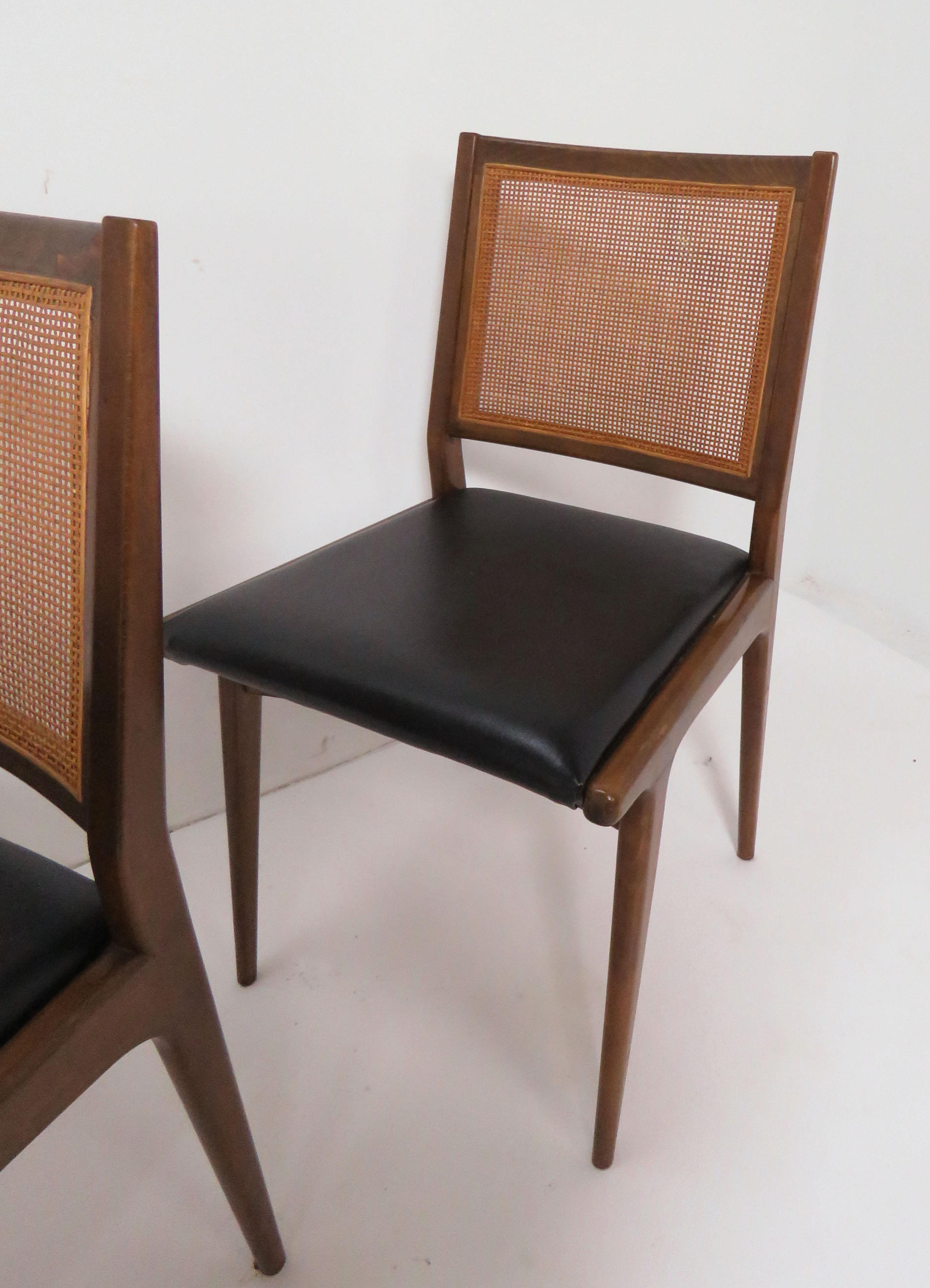 Upholstery Set of Four Swedish Dining Chairs in the Style of Carlo de Carli, circa 1960s