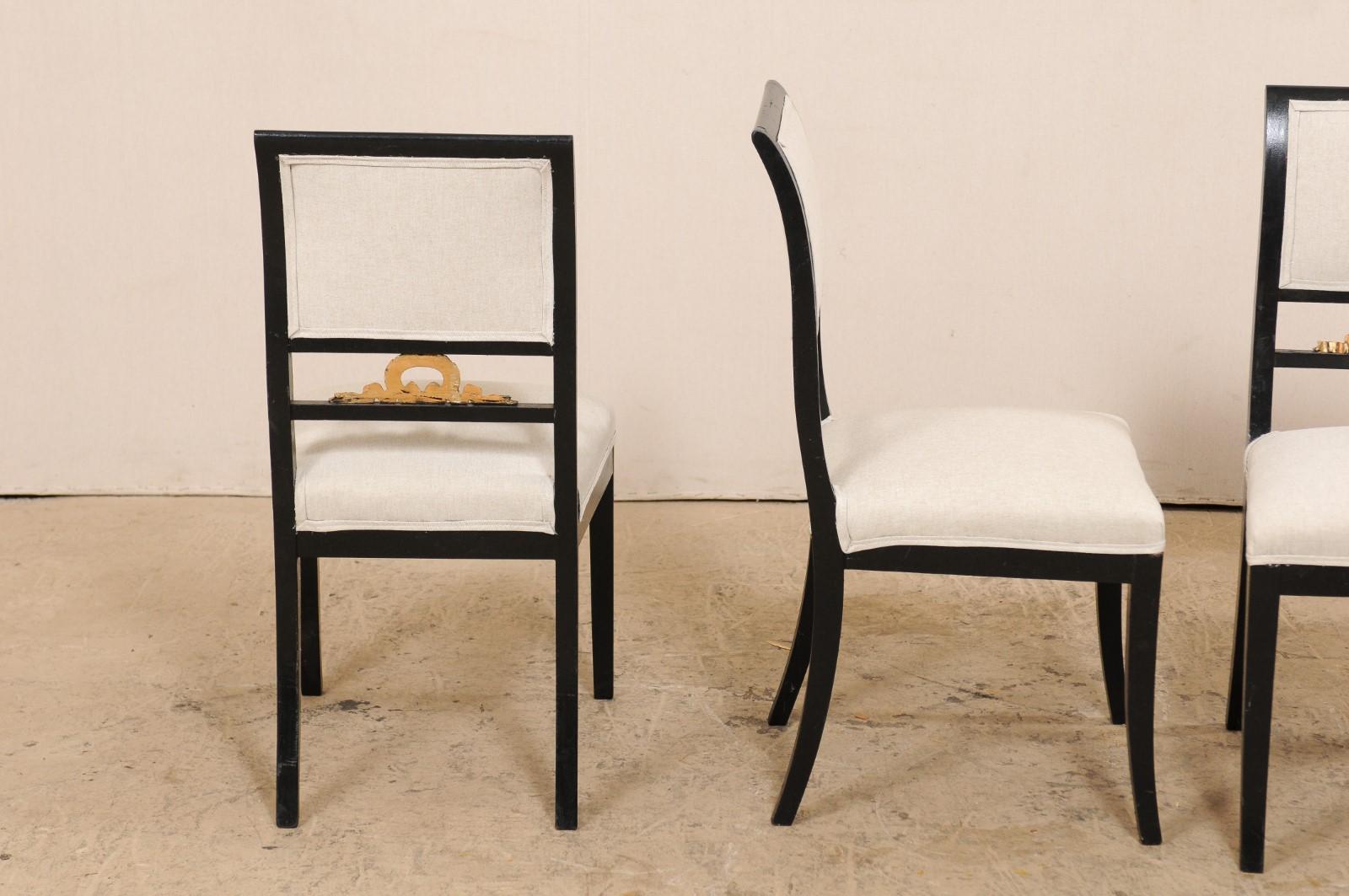 Ensemble de quatre chaises d'appoint suédoises de style Empire par F. Pettersson en vente 3
