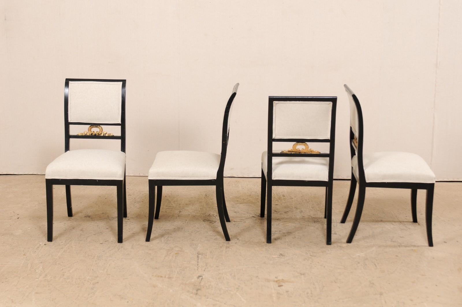 Suédois Ensemble de quatre chaises d'appoint suédoises de style Empire par F. Pettersson en vente