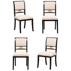 Antique Set of Four Swedish Empire Side Chairs by F. Pettersson, Mid 19th C.