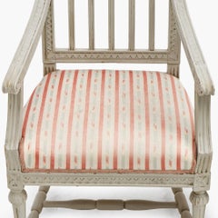 Set of Four Swedish Gustavian Lindome Painted Armchairs, circa 1800