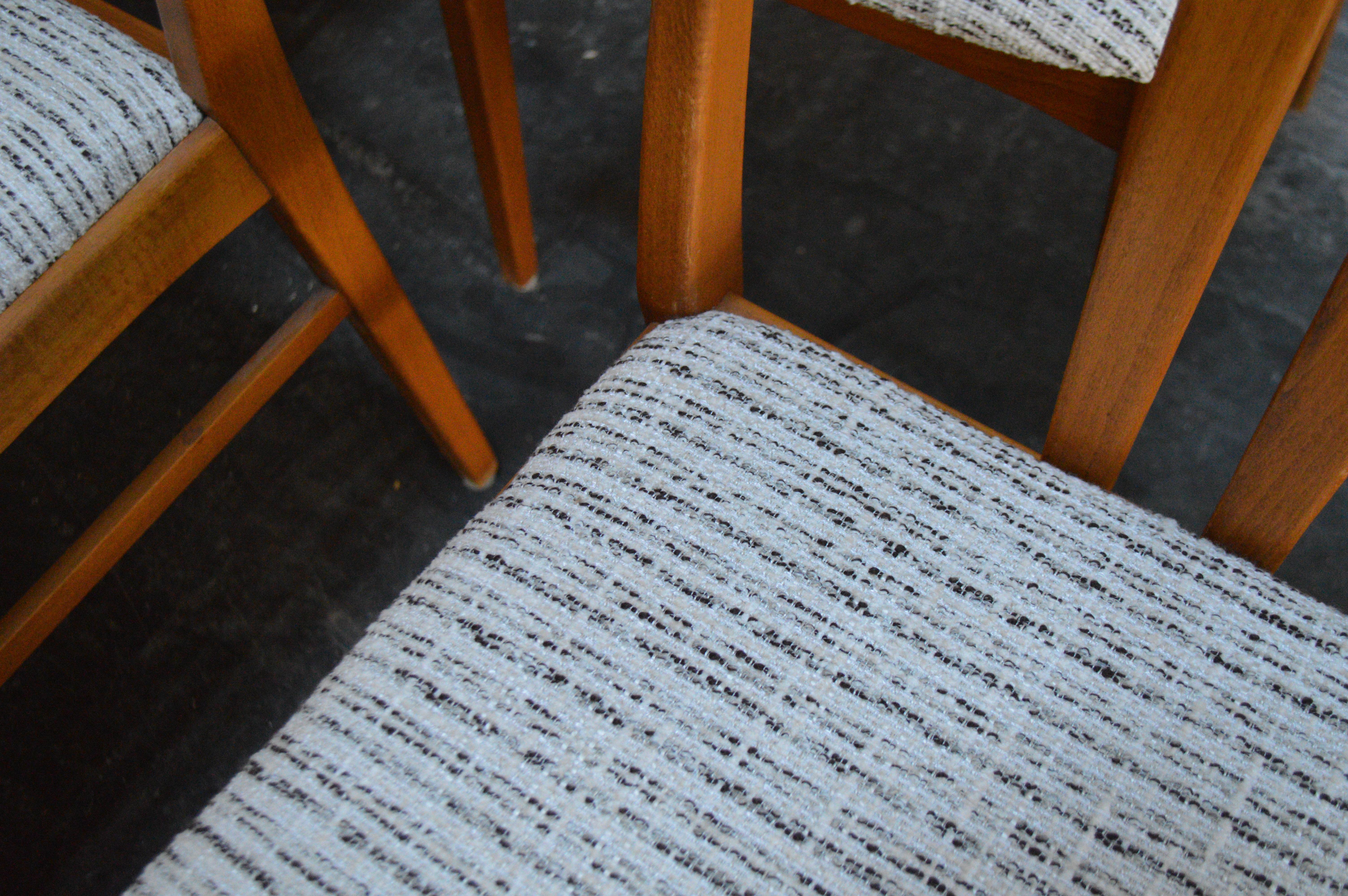 Upholstery Set of Four Swedish Midcentury Dining Chairs For Sale