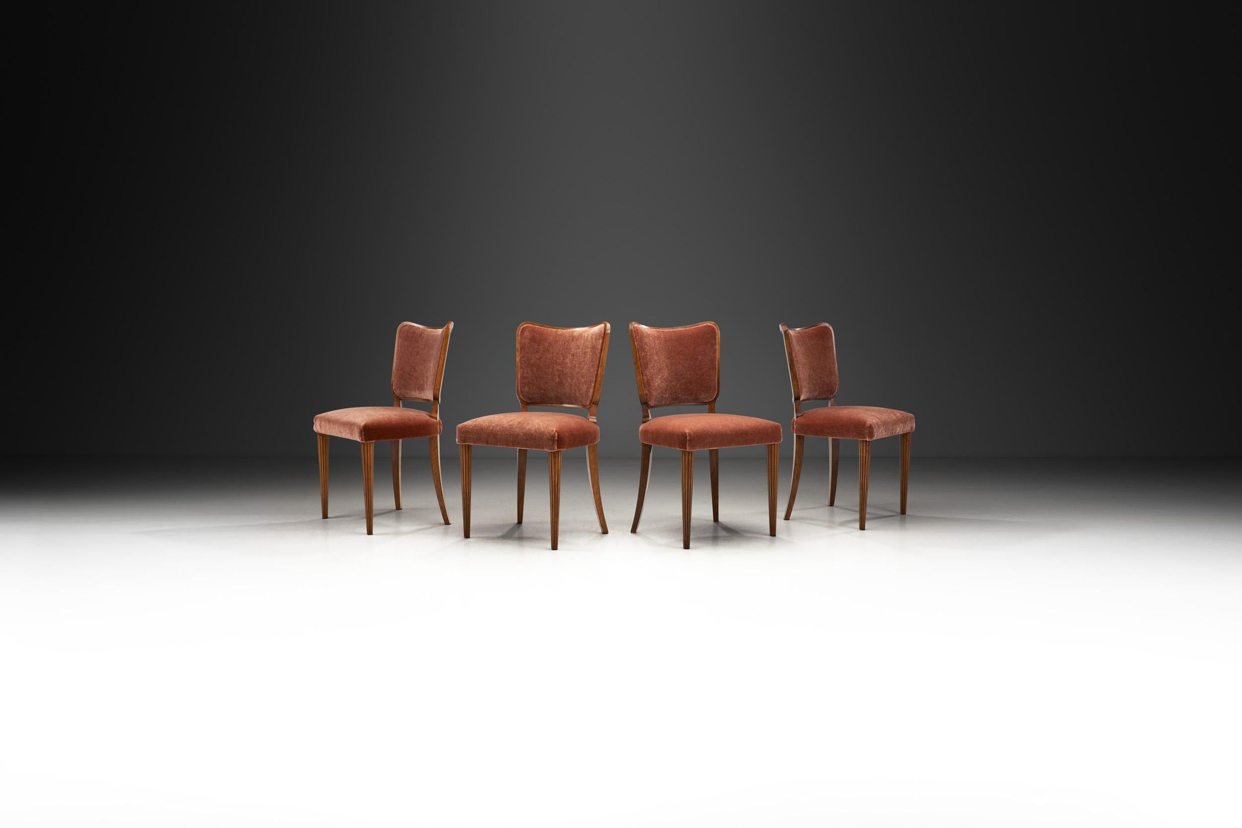 The work of Swedish Modern designers and cabinetmakers - like this set of dining chairs - remains disarmingly fresh over 80 years after their creation, mixing both Art Deco and Modernist influences, a sense of sophistication with something purely