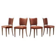 Vintage Set of Four Swedish Modern Dining Chairs, Sweden, 1940s