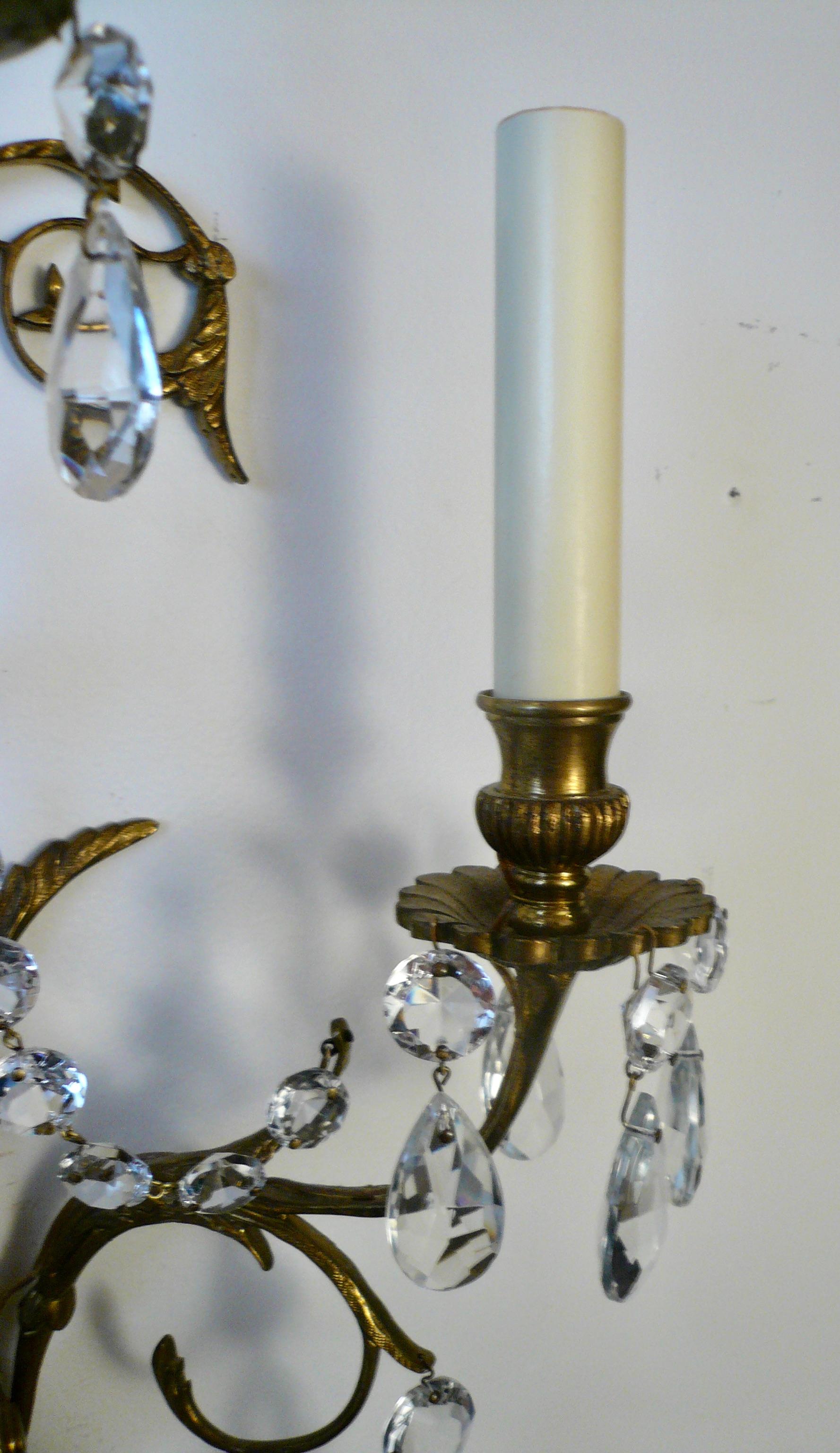 Brass Set of Four Swedish Neo-Classical Style Sconces For Sale