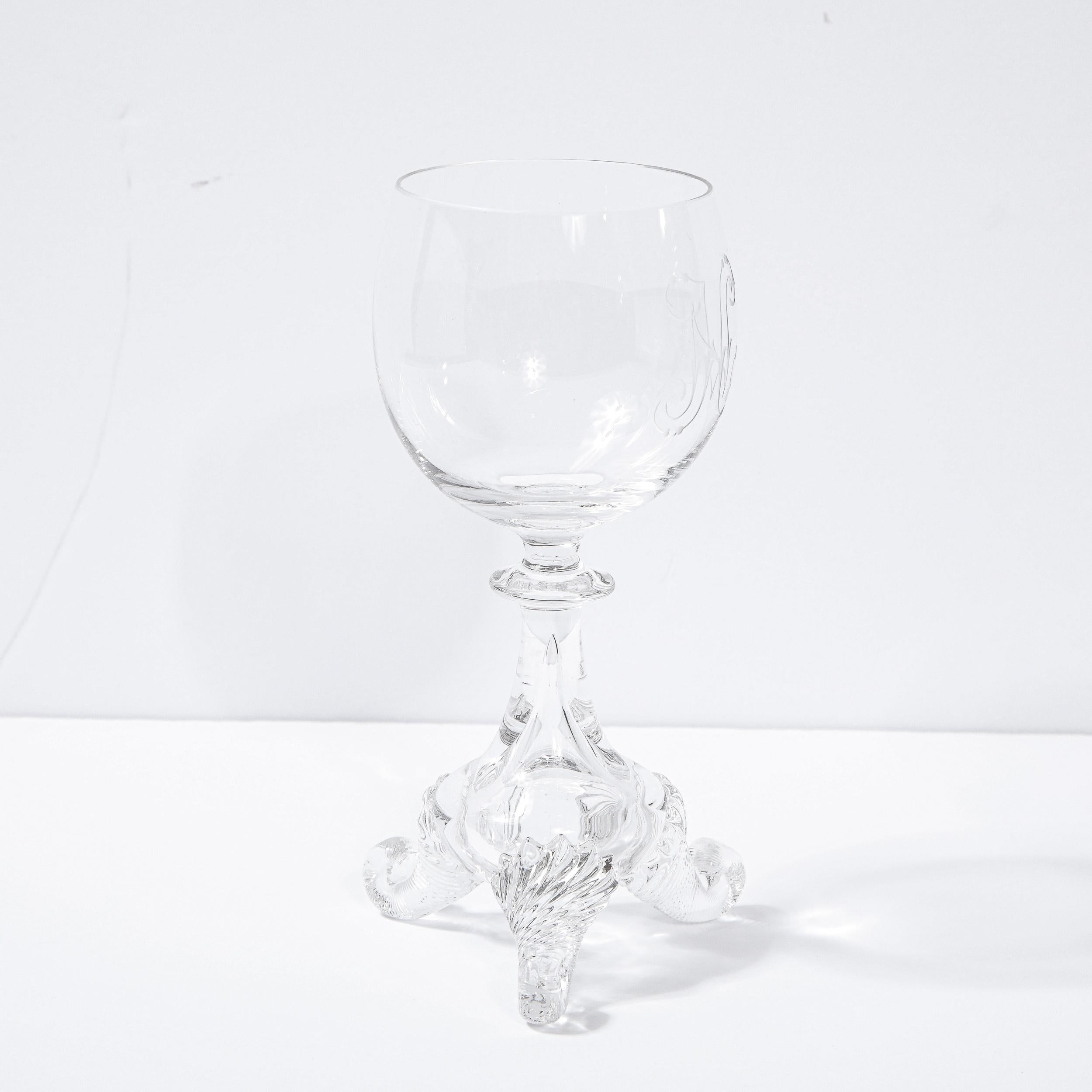 Set of Four Swedish Neoclassical 19th Century Translucent Glass Apertif/ Liqueur 1