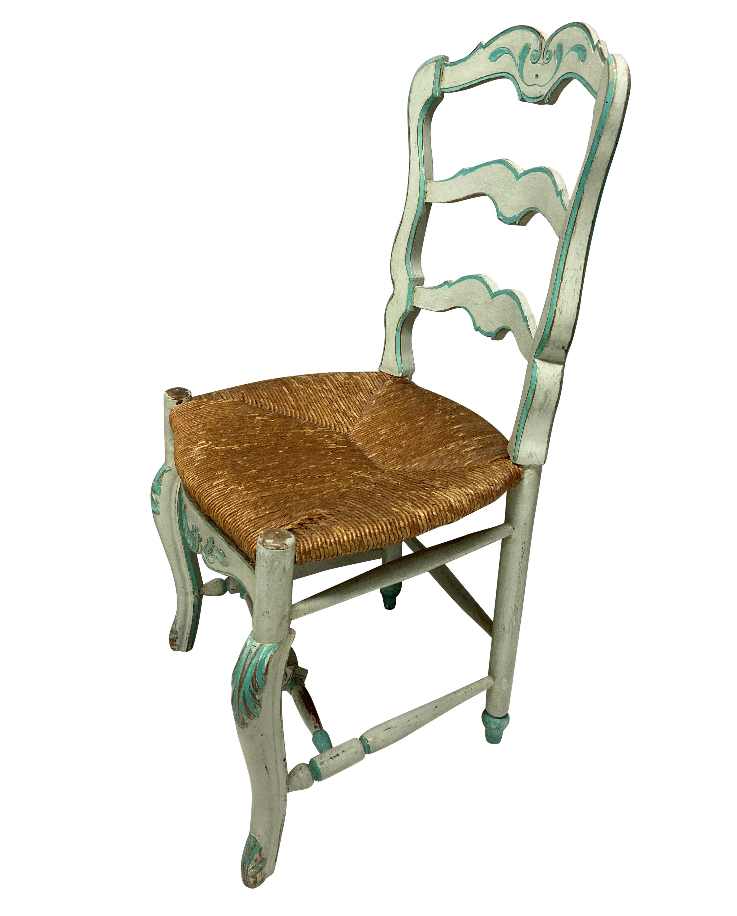 Mid-19th Century Set Of Four Swedish Painted Chairs For Sale