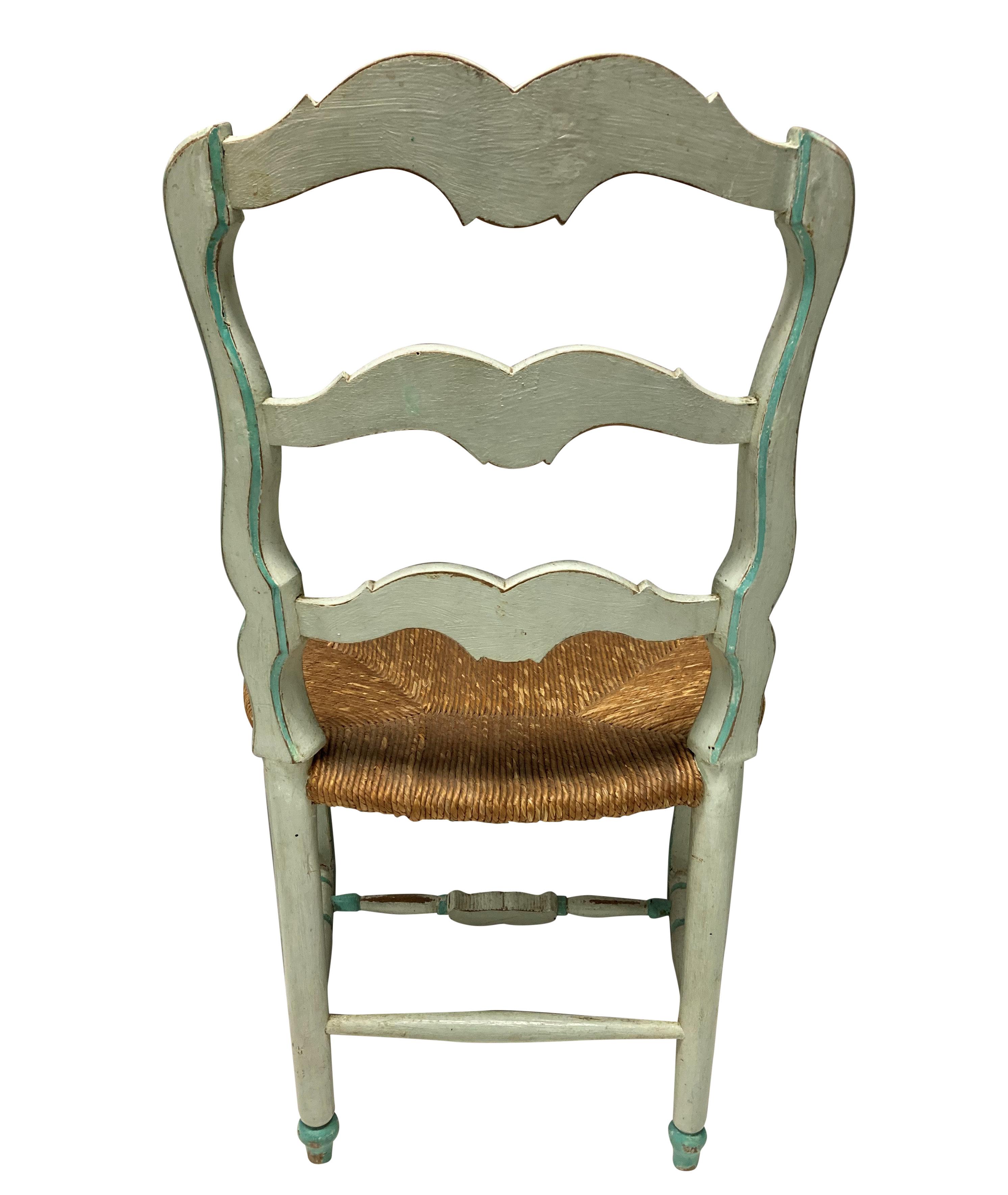 Fruitwood Set Of Four Swedish Painted Chairs For Sale