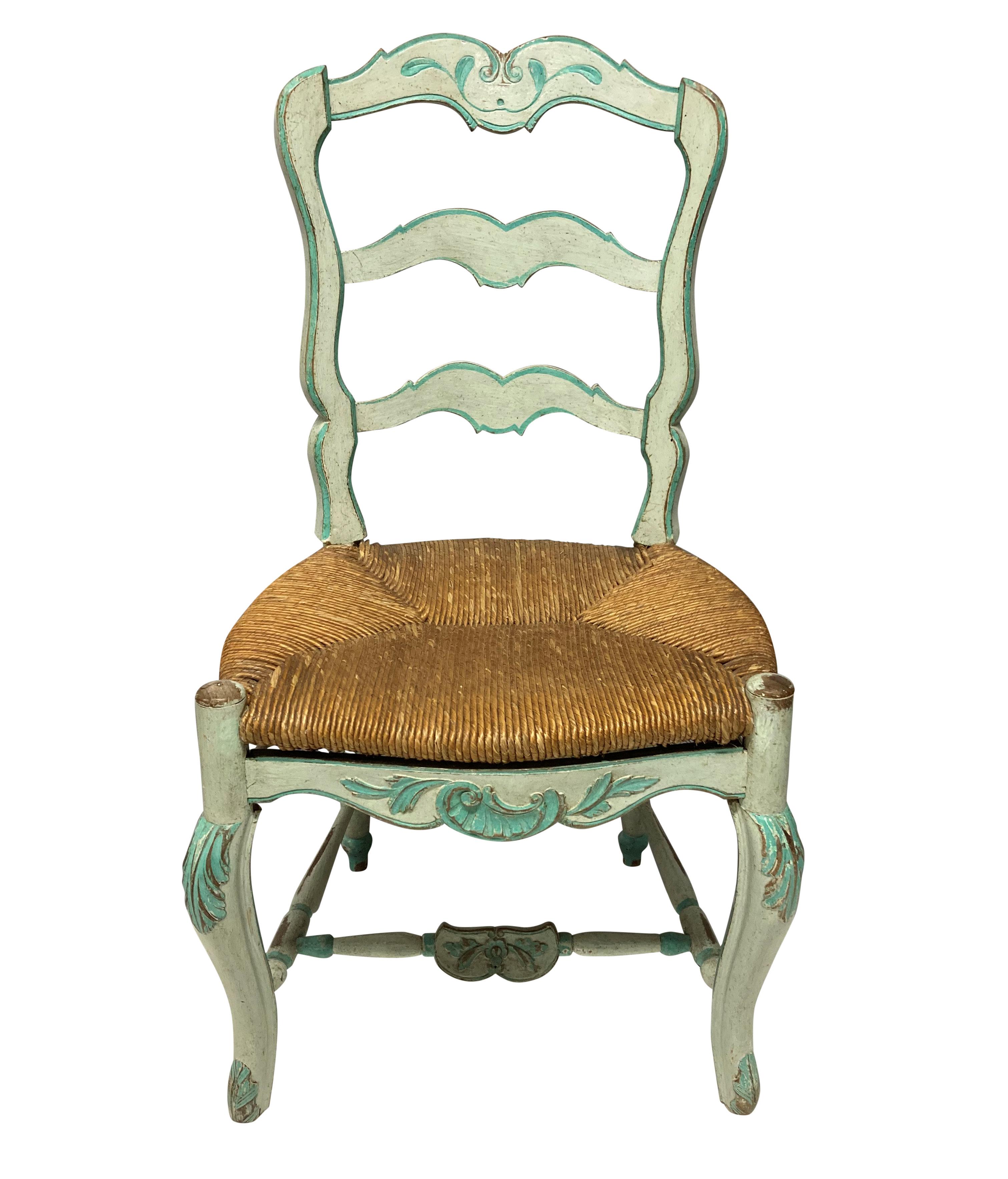 Set Of Four Swedish Painted Chairs For Sale 1