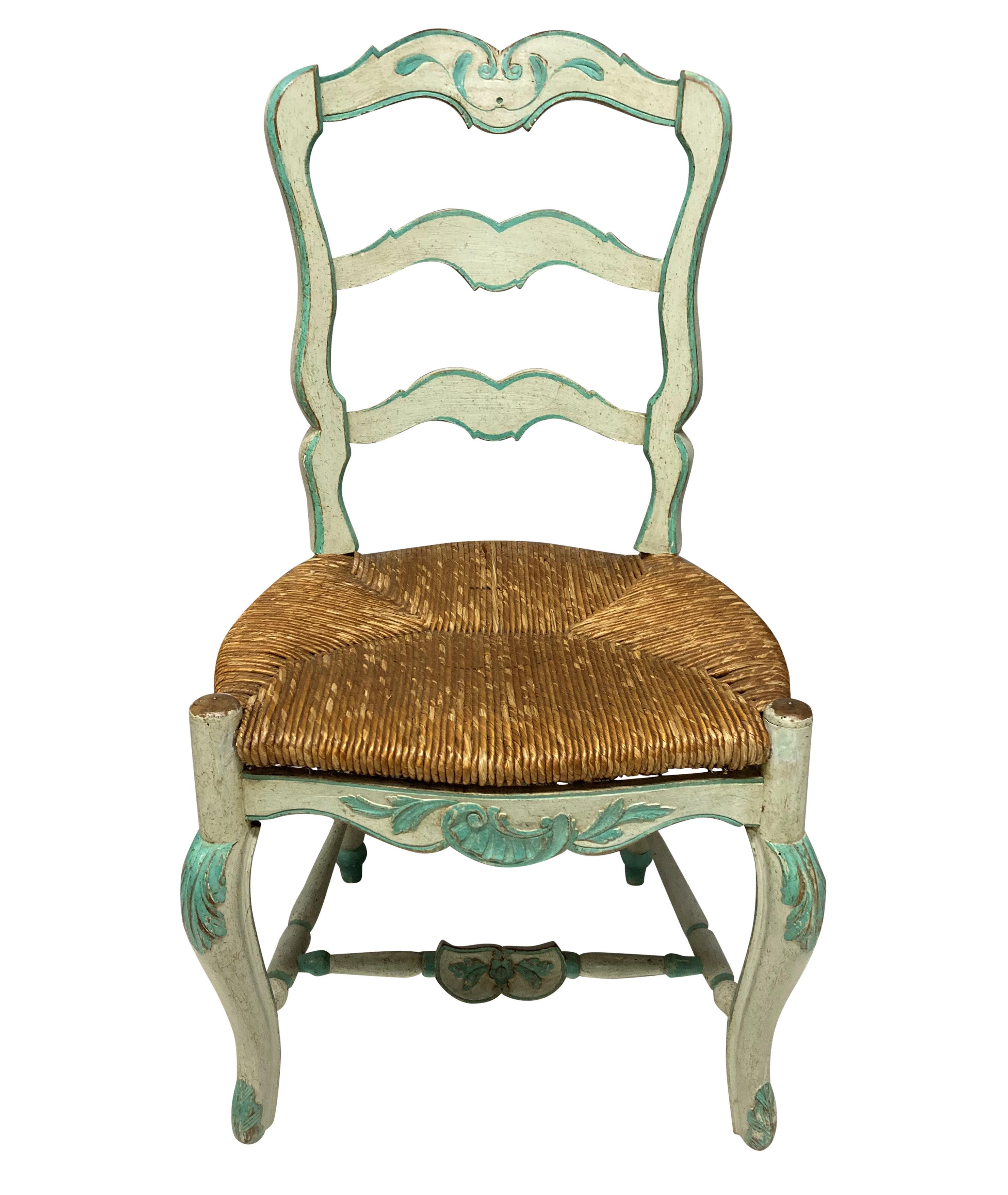 Set Of Four Swedish Painted Chairs For Sale 2
