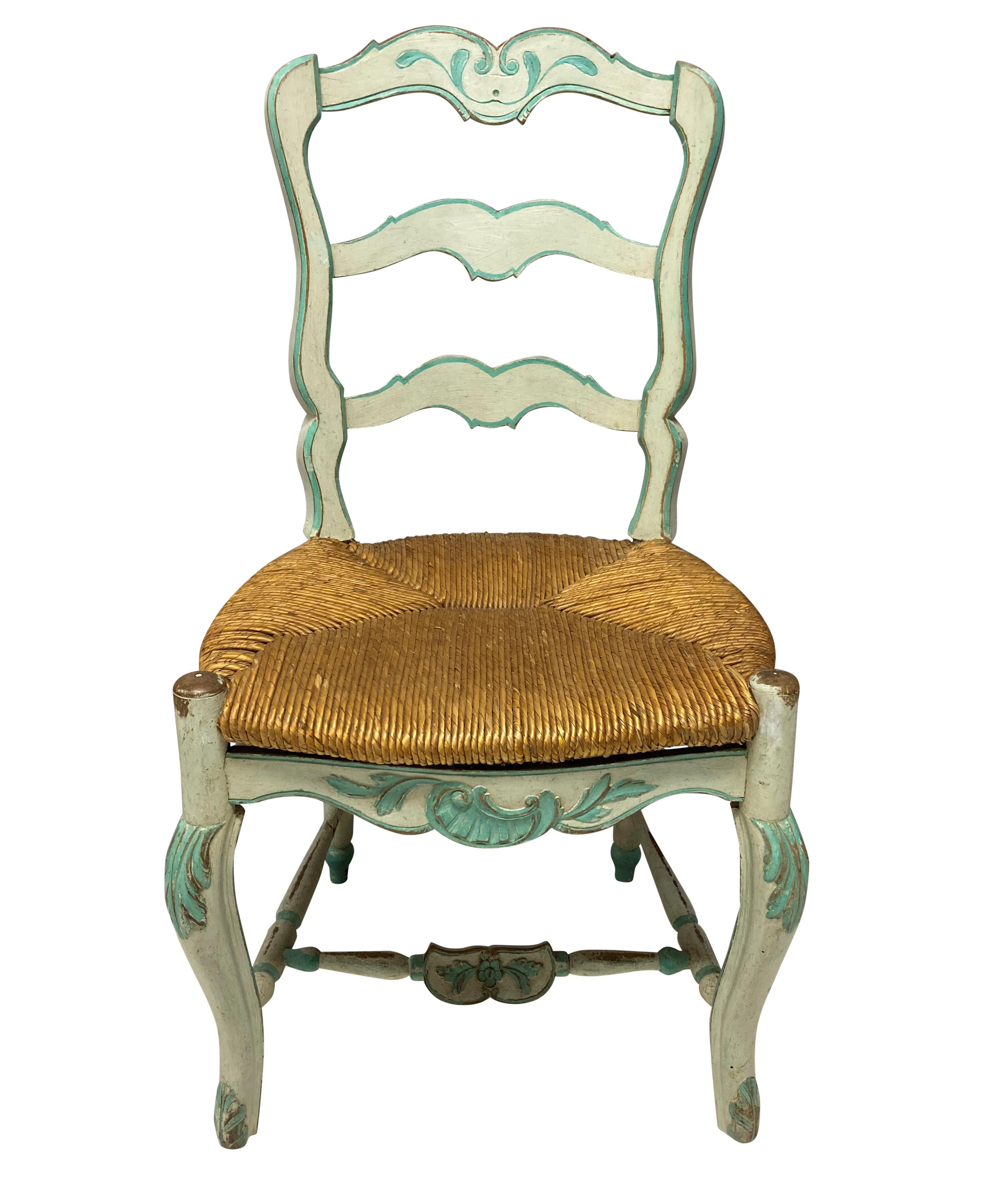 Set Of Four Swedish Painted Chairs For Sale 3
