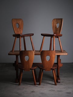 Set of four Swedish pine chairs by Bo Fjaestad for Arvika Konsthantverk, 1930s
