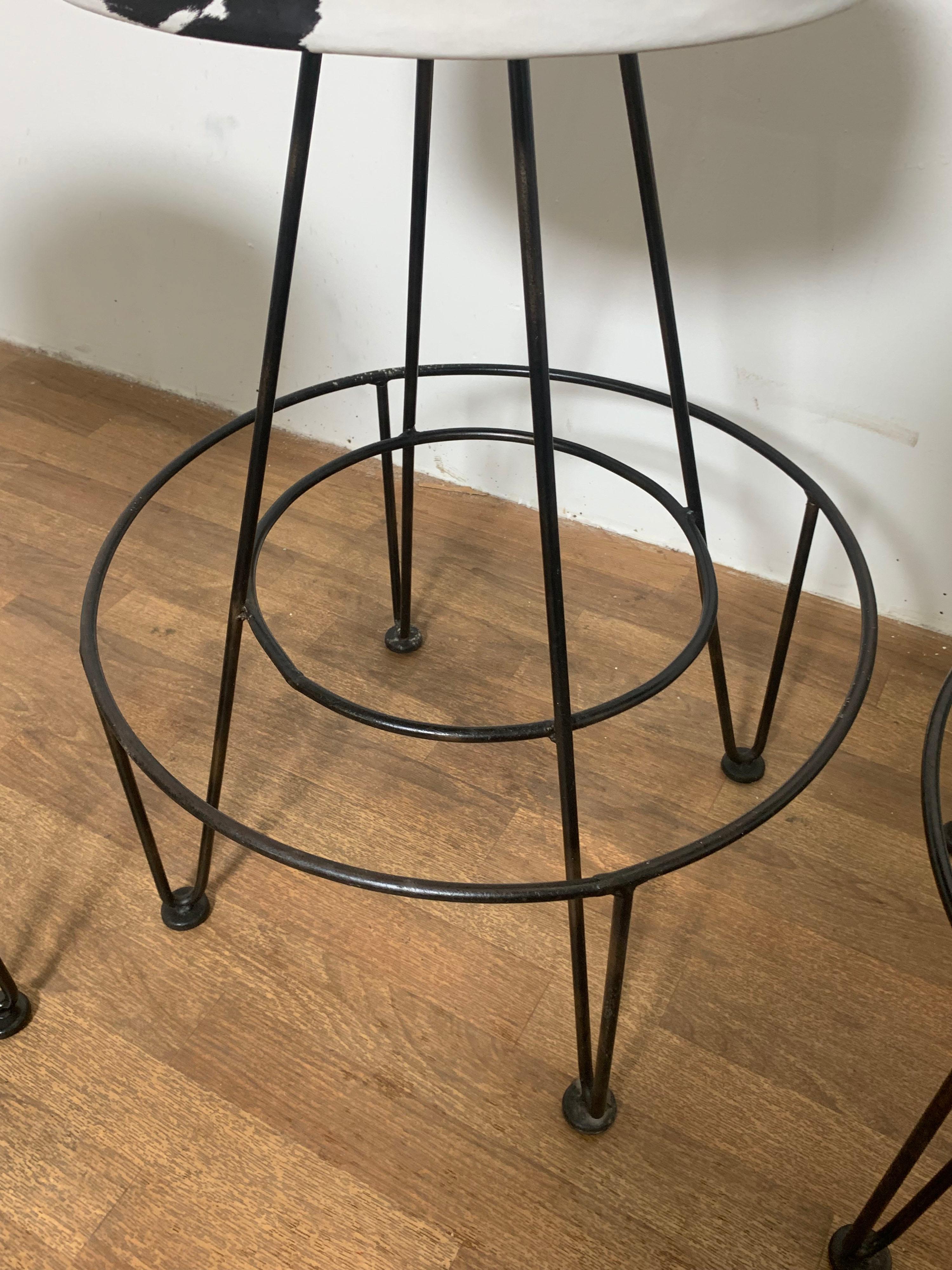 Set of Four Swivel Bar Stools Attributed to Frederick Weinberg Circa 1950s For Sale 2