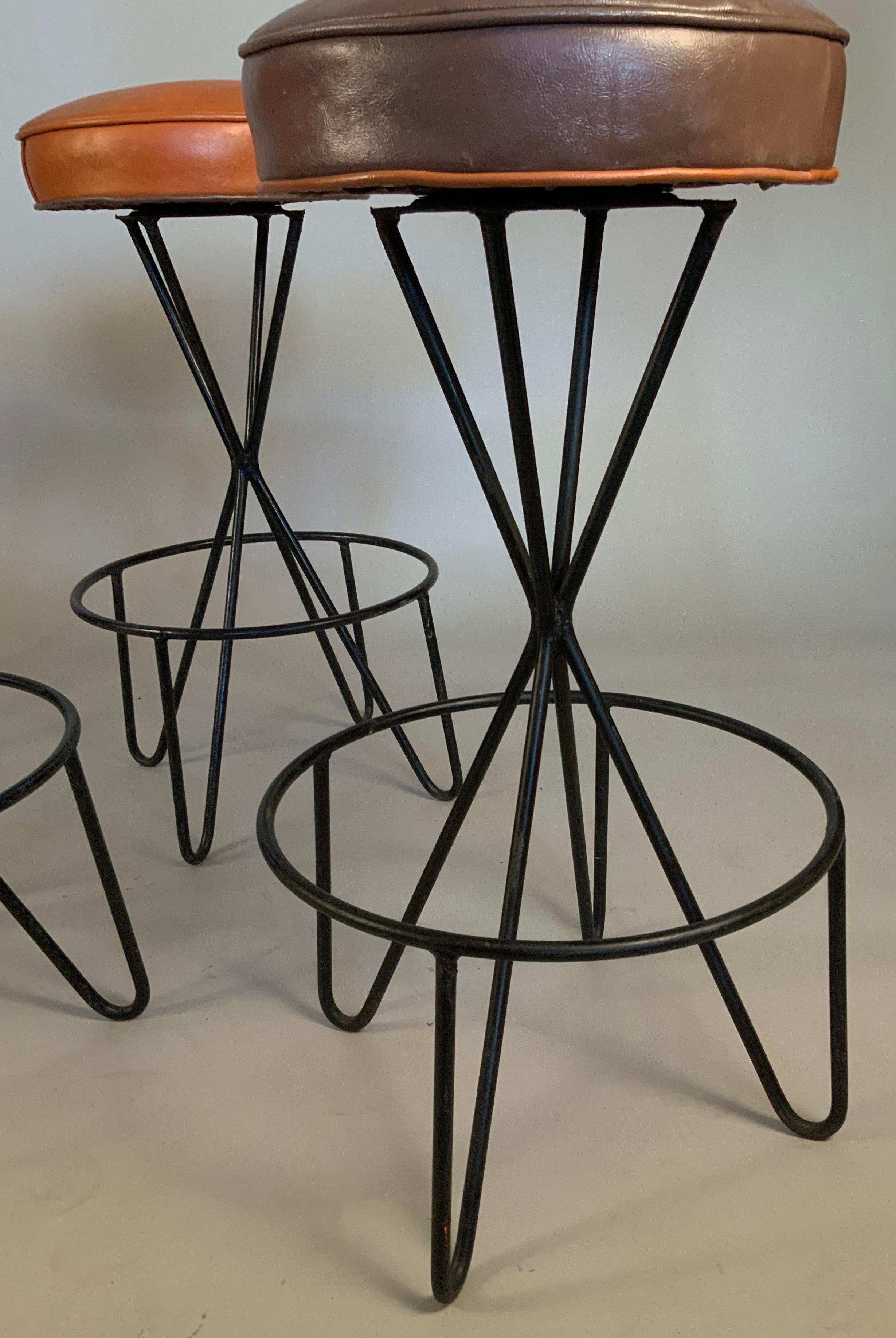 American Set of Four Swivel Barstools by Paul Tuttle