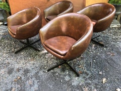 Set of Four Swivel Tub Chairs by Shelby Williams