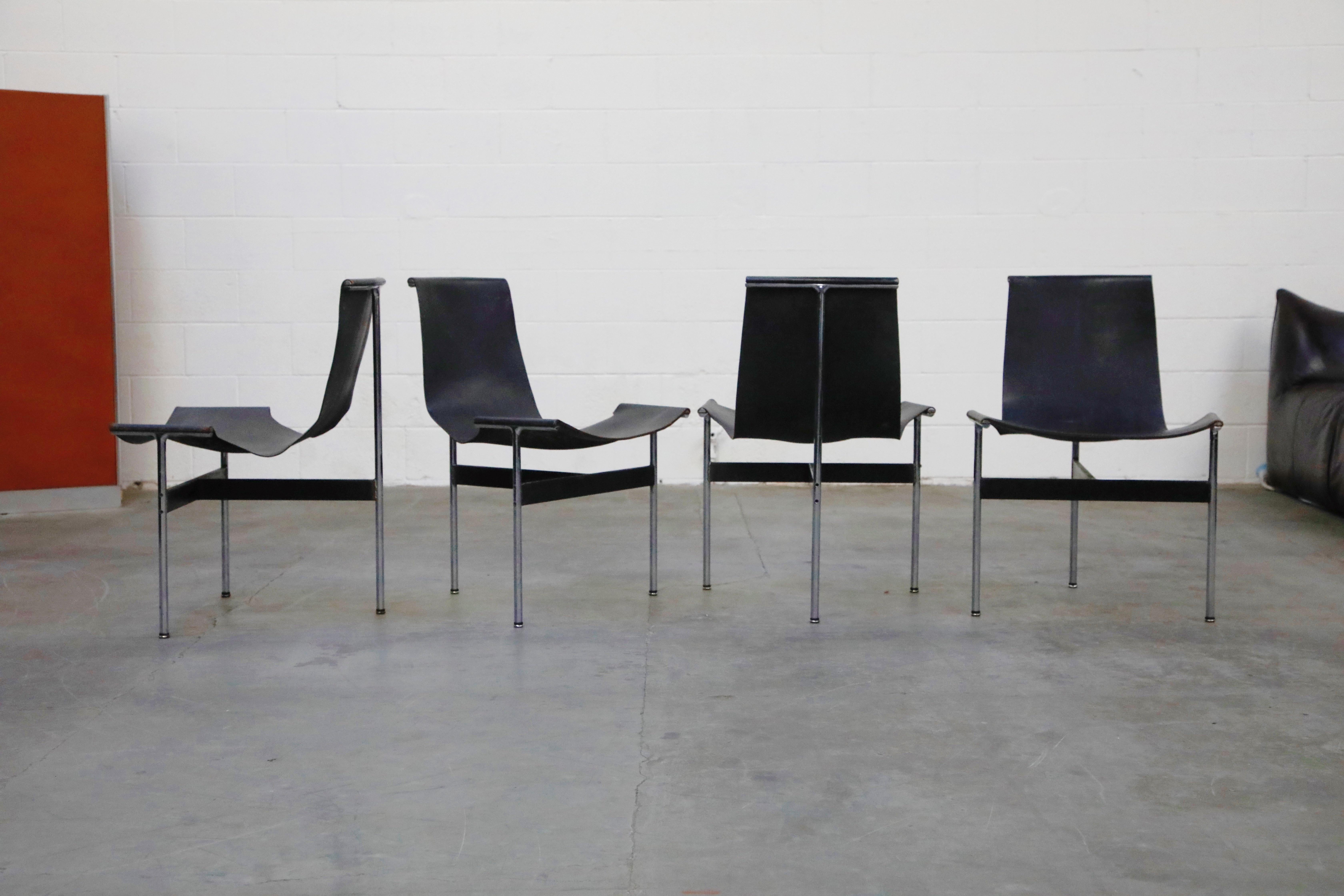 Steel Set of Four T-Chairs by Katavolos, Littell and Kelly for Laverne International