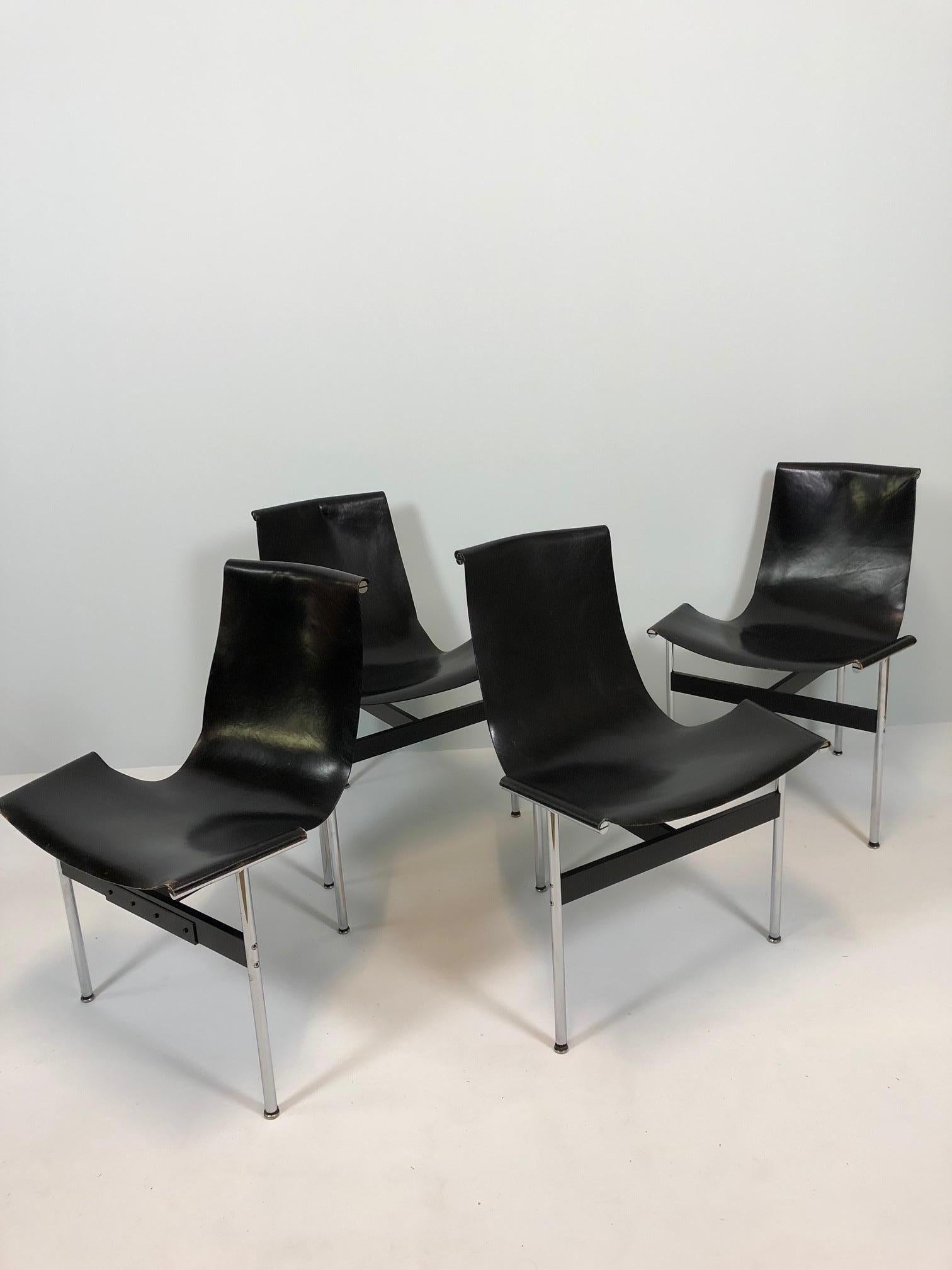 Set of Four T-Chairs by W. Katavolos, Douglas Kelly & Ross Littel, Made by ICF For Sale 2