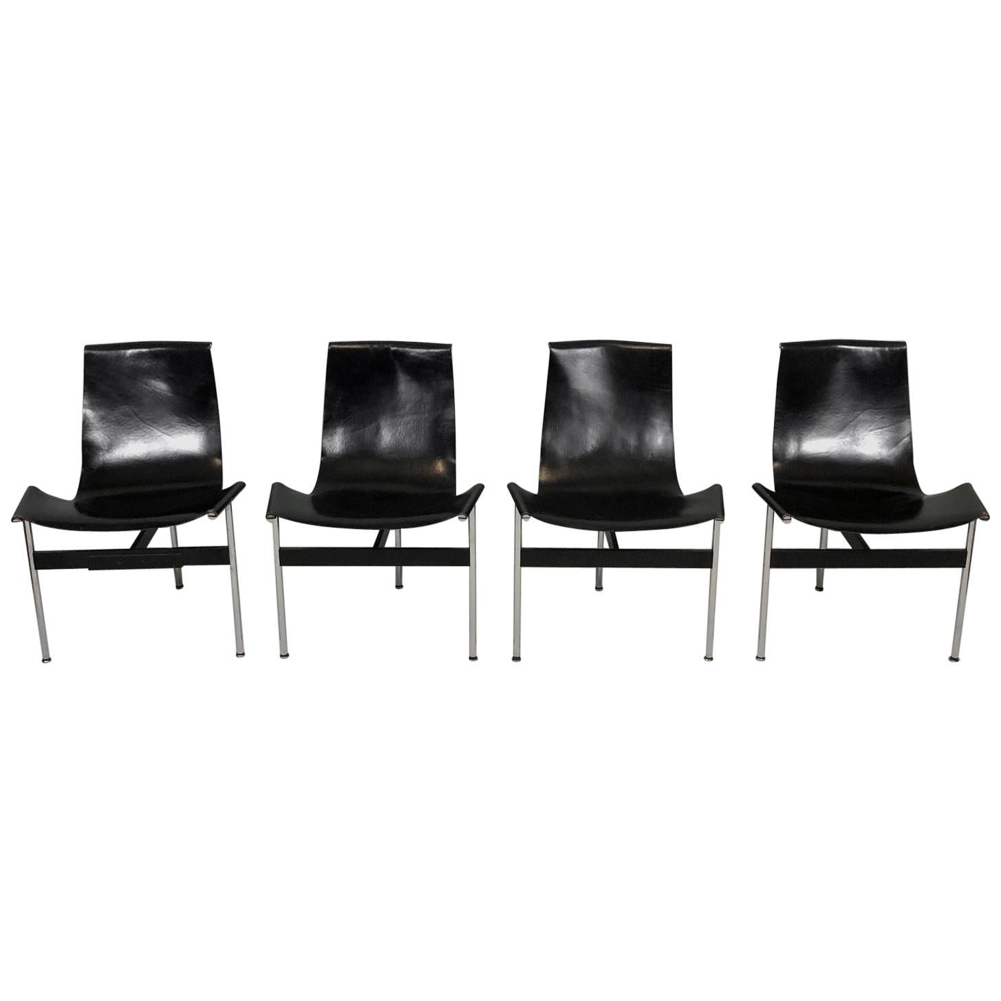 Set of Four T-Chairs by W. Katavolos, Douglas Kelly & Ross Littel, Made by ICF For Sale