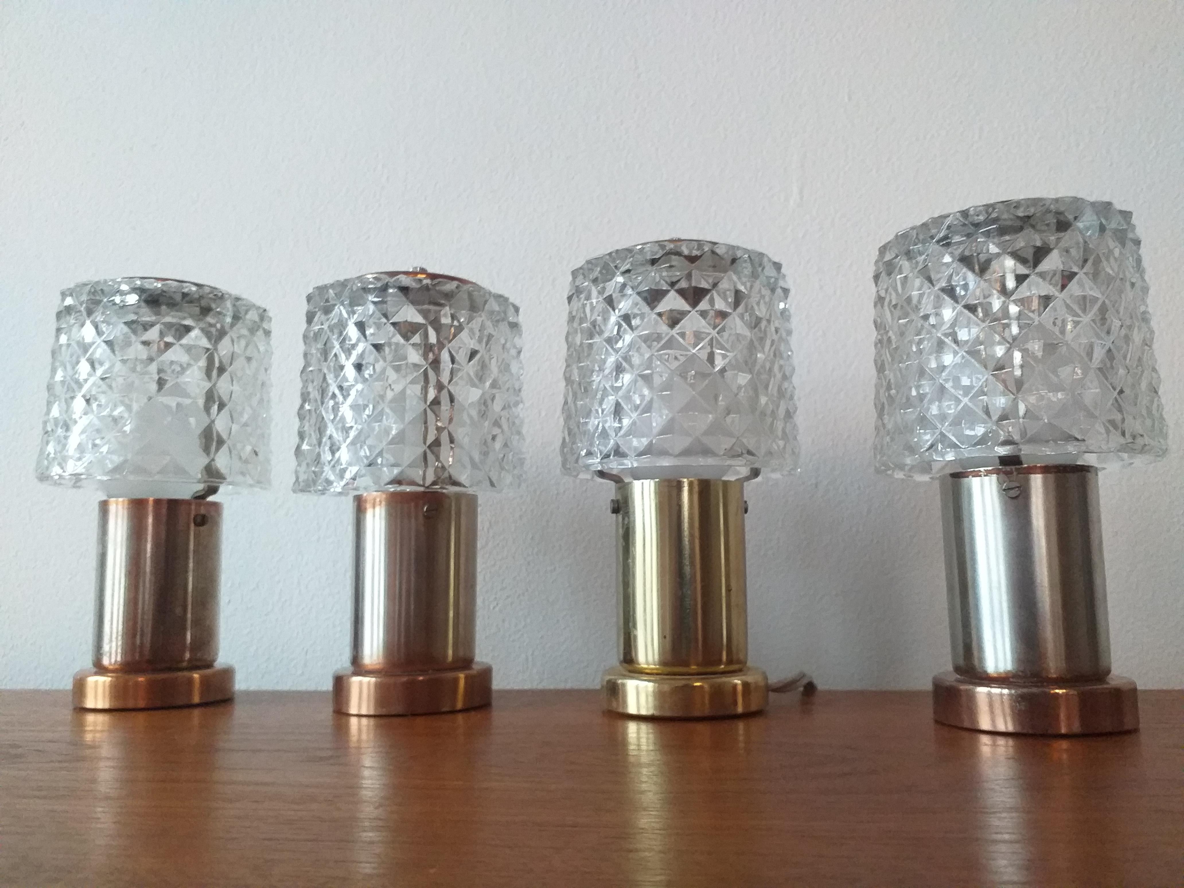 Set of Four Table Lamps Kamenicky Senov, Preciosa, 1970s 2