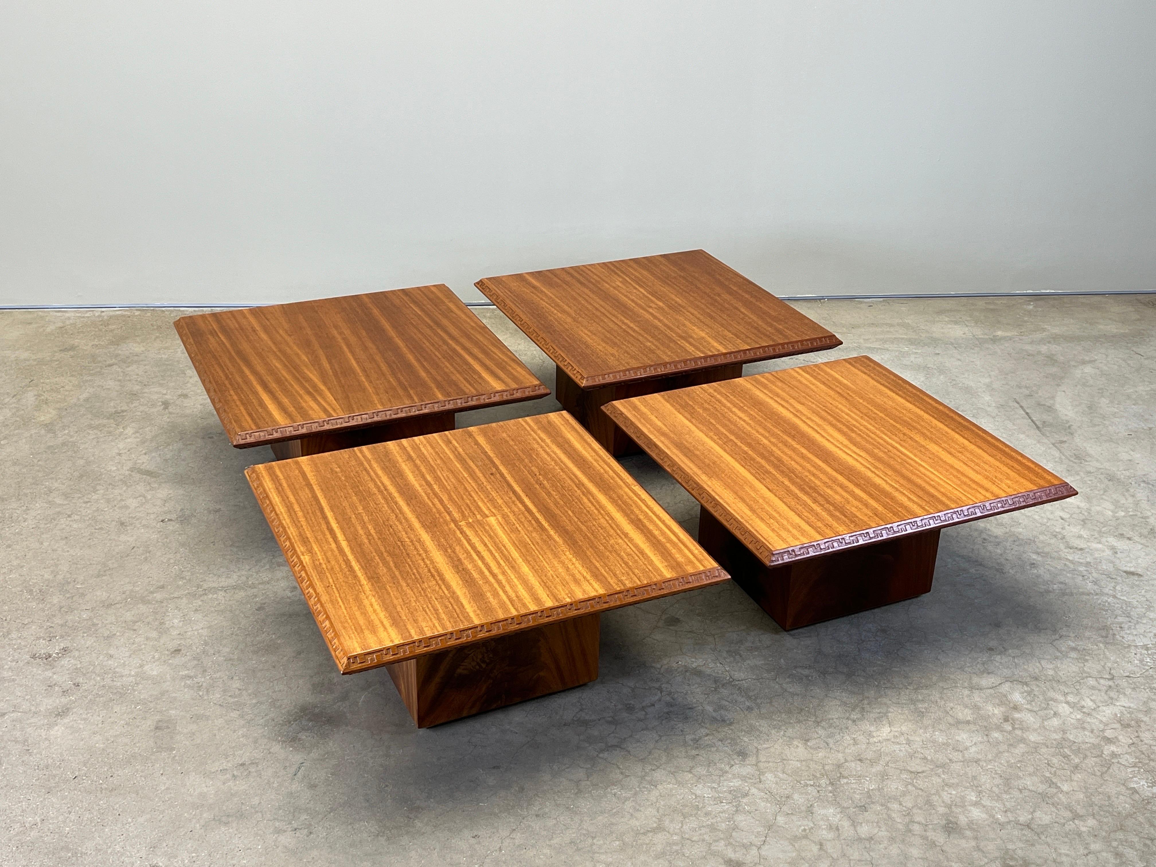Juego de cuatro mesas de Frank Lloyd Wright para Henredon en Bueno estado para la venta en Dallas, TX