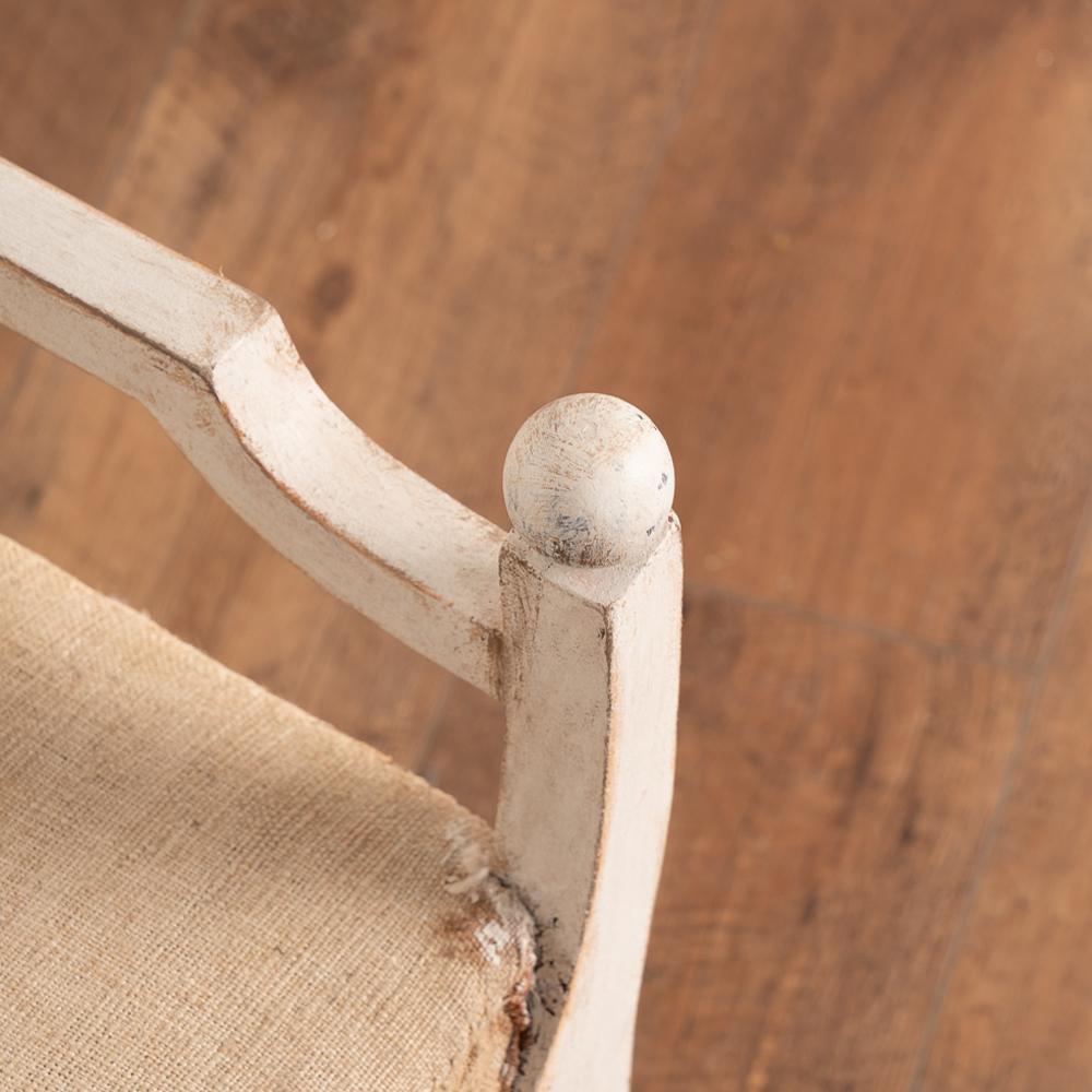 Set of Four Tabouret Stools Painted White from Sweden circa 1890 1