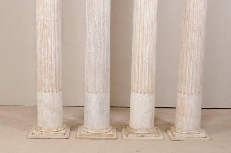 Set of Four Tall Mid20th Century Greek Doric Style Fluted Columns For