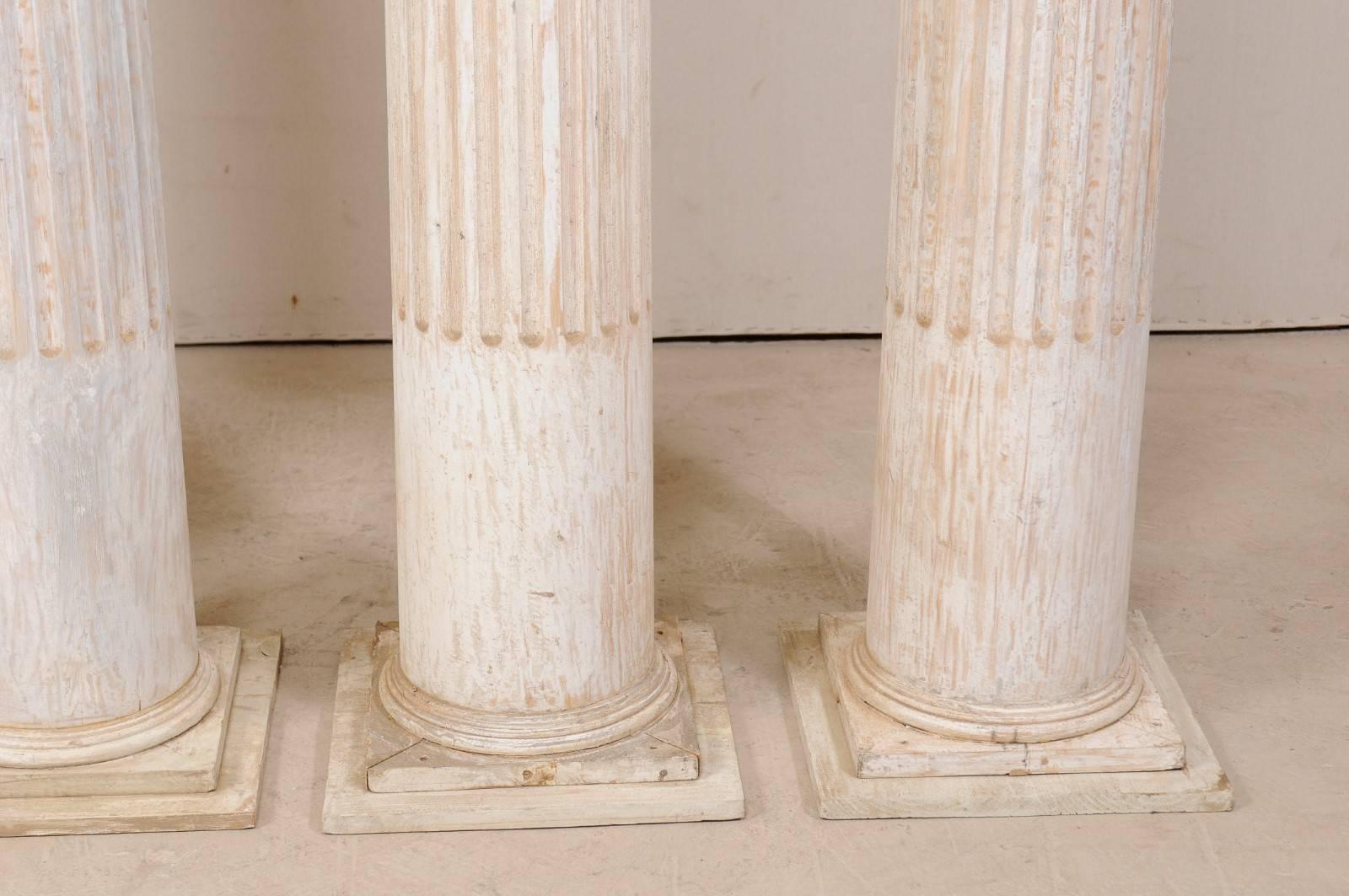 Set of Four 10.5 Ft. Tall Mid-20th Century Greek Doric Style Fluted Columns In Good Condition In Atlanta, GA