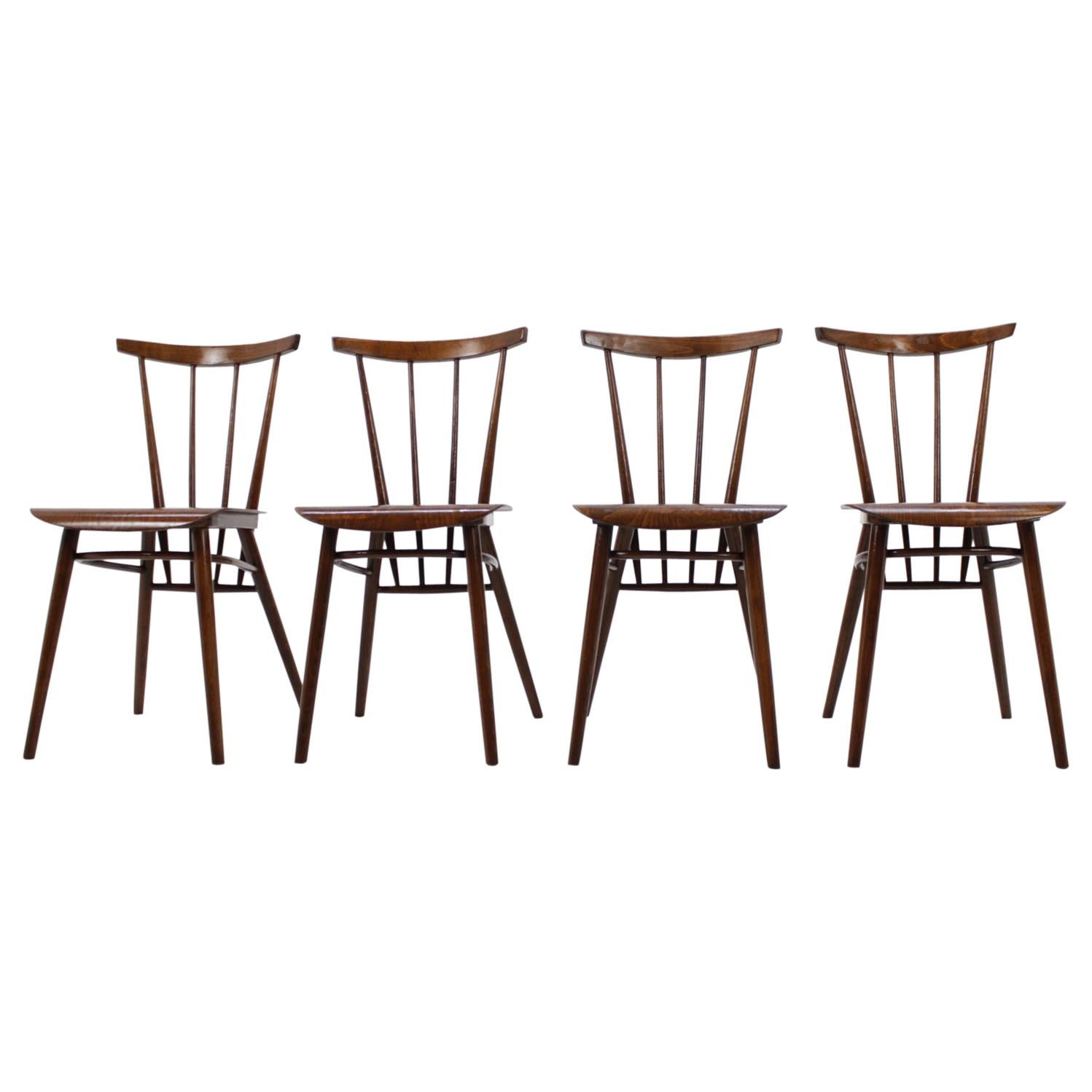 Set of Four Tatra Dining Chairs, Czechoslovakia, 1960