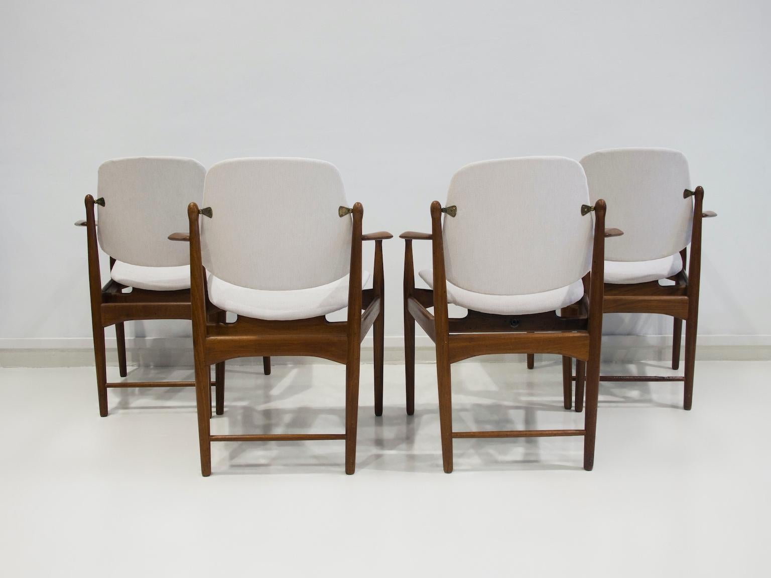 Danish Set of Four Teak Armchairs by Arne Vodder for France & Daverkosen