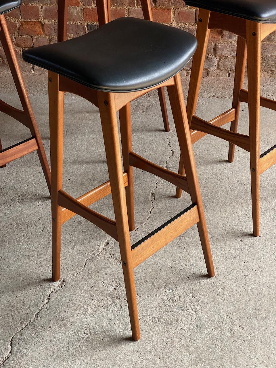 Set of Four Teak Barstools by Johannes Andersen circa 1960 9