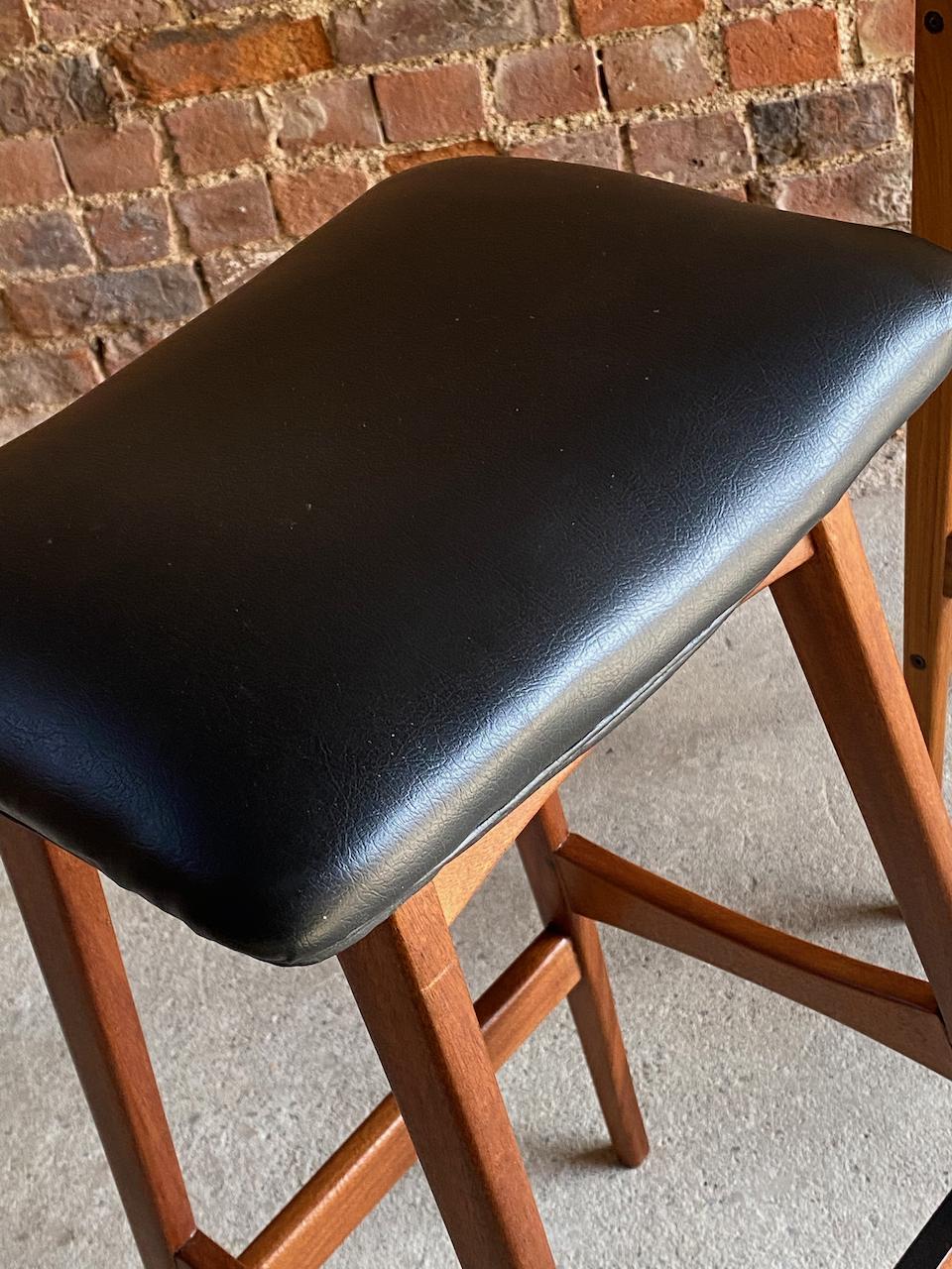 Mid-20th Century Set of Four Teak Barstools by Johannes Andersen circa 1960