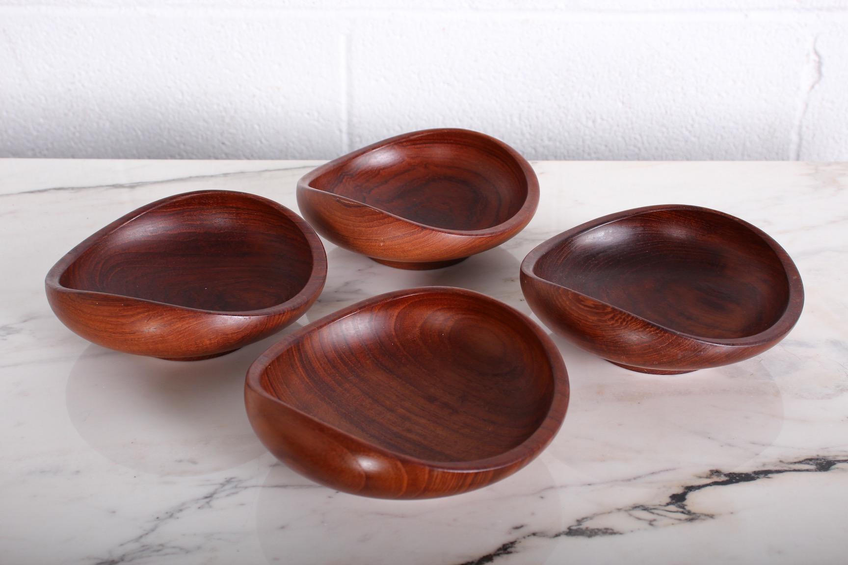 Set of Four Teak Bowls by Finn Juhl for Kay Bojesen 7