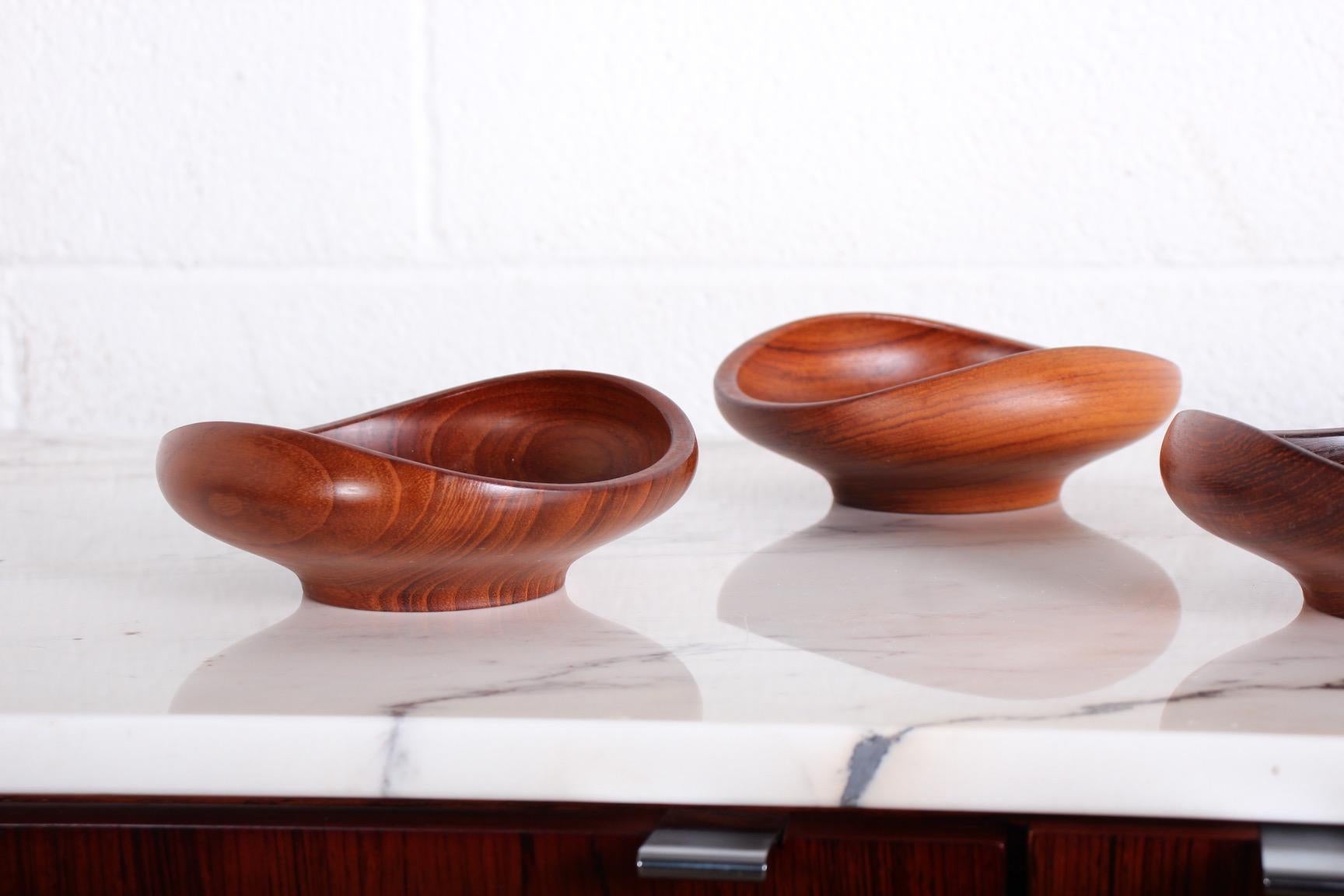 Set of Four Teak Bowls by Finn Juhl for Kay Bojesen 1