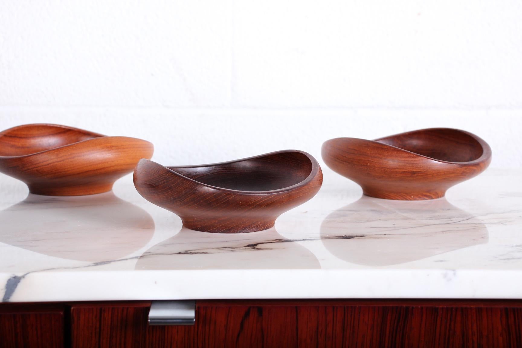 Set of Four Teak Bowls by Finn Juhl for Kay Bojesen 2