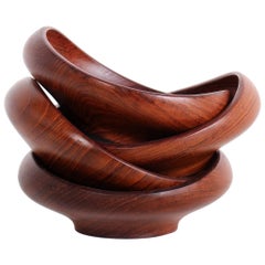 Set of Four Teak Bowls by Finn Juhl for Kay Bojesen