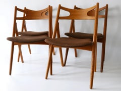 Set of Four Teak CH-29 Sawbuck Chairs by Hans J. Wegner for Carl Hansen & Søn