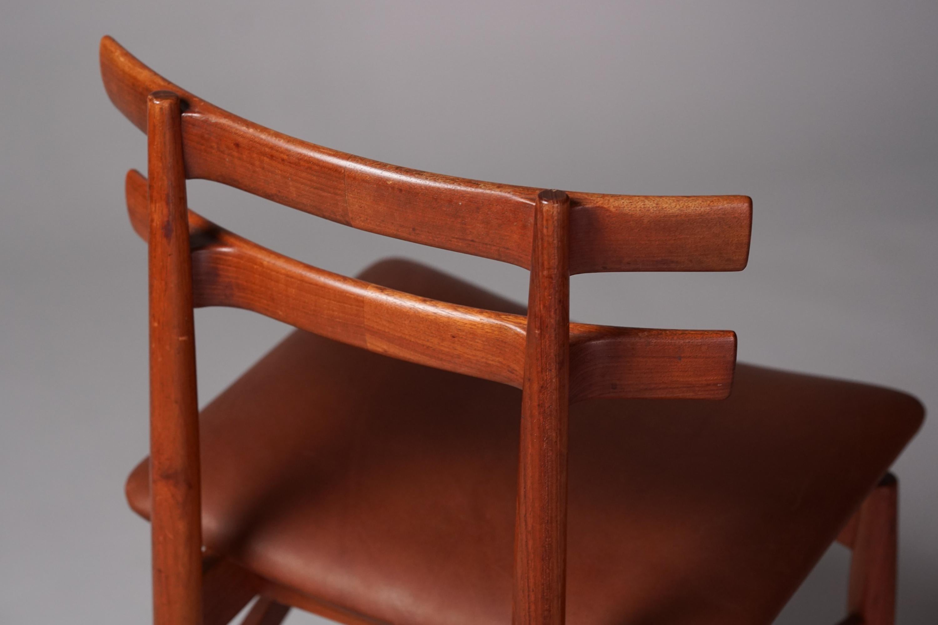 Set of Four Teak Chairs, Poul Hundevad, 1960s For Sale 4