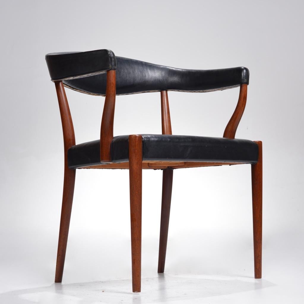 Mid-20th Century Set of Four Teak Curved Back Armchair Model B49 by Jacob Kjaer, Circa 1955 For Sale