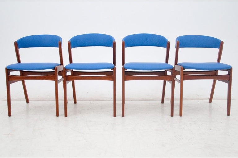 Set of Four Teak Danish Dining Chairs, 1960s For Sale 6
