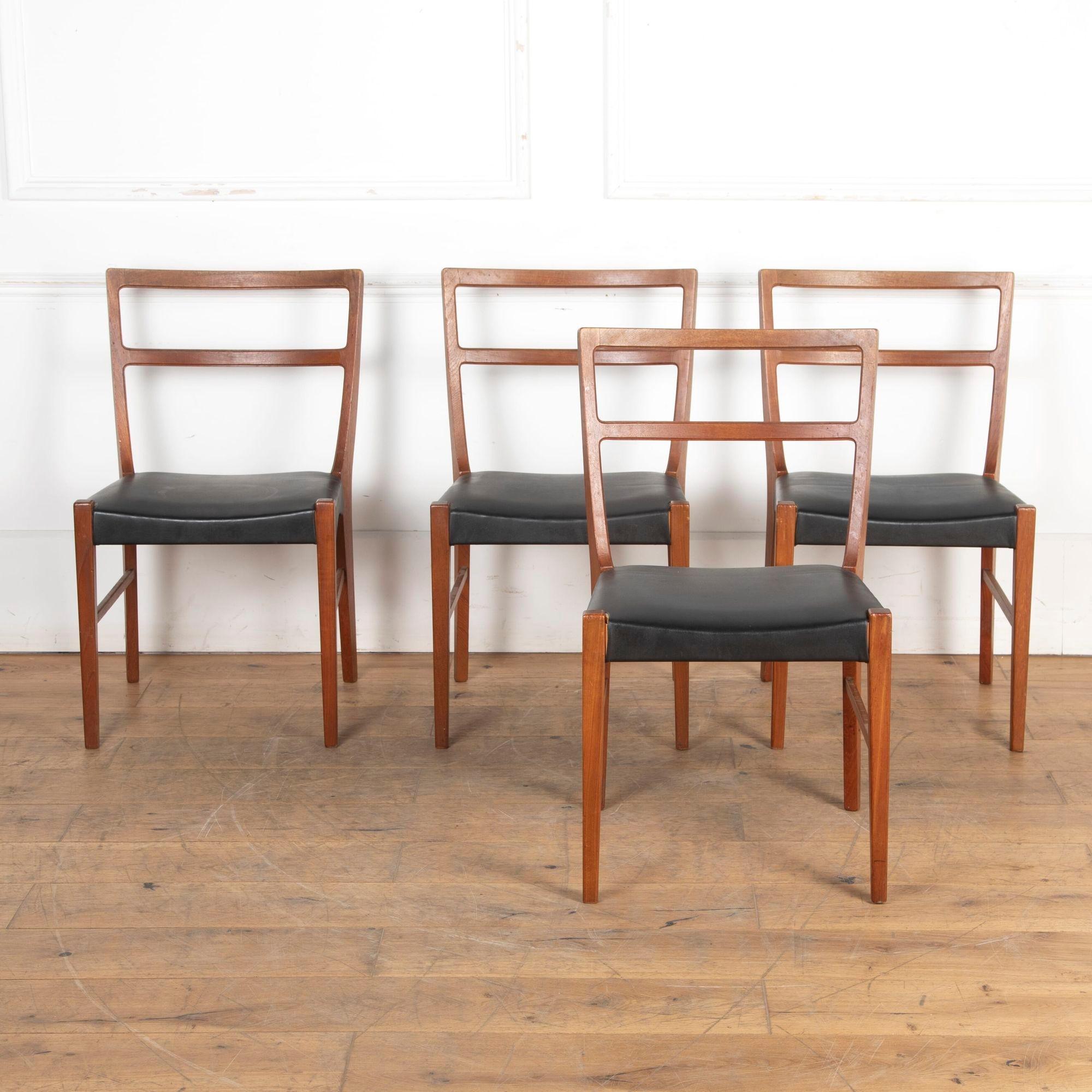 Mid-Century Modern Set of Four Teak Dining Chairs by Johannes Andersen