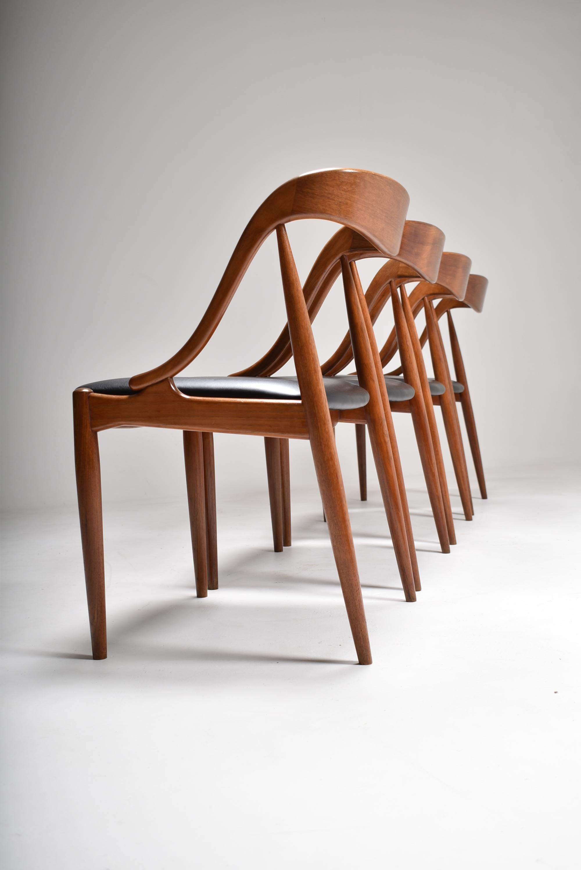 Set of Four Teak Dining Chairs by Johannes Andersen for Uldum, Denmark, 1960 3
