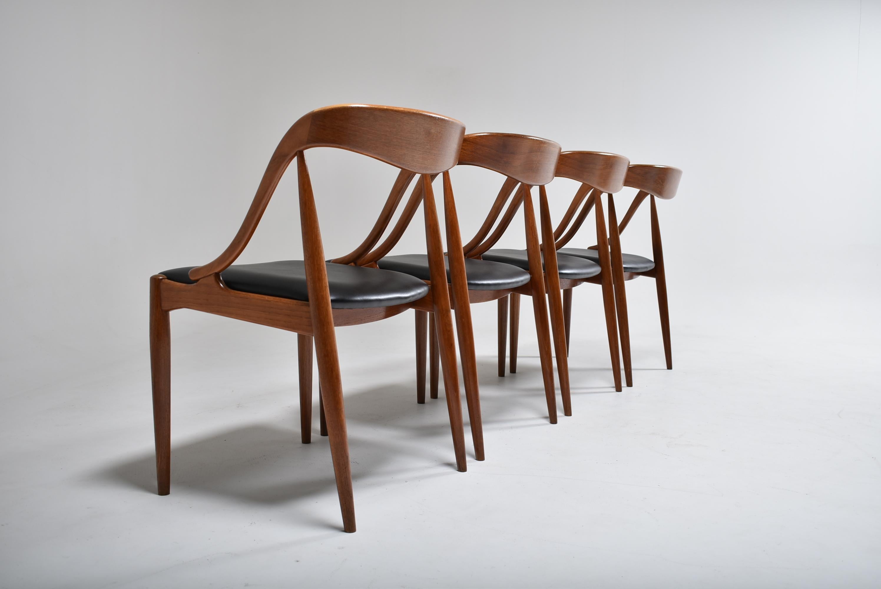 Set of Four Teak Dining Chairs by Johannes Andersen for Uldum, Denmark, 1960 1