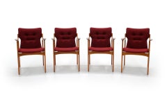Set of Four Teak Dining Chairs by Vamdrup Stolefabrik, Denmark, All Armchairs