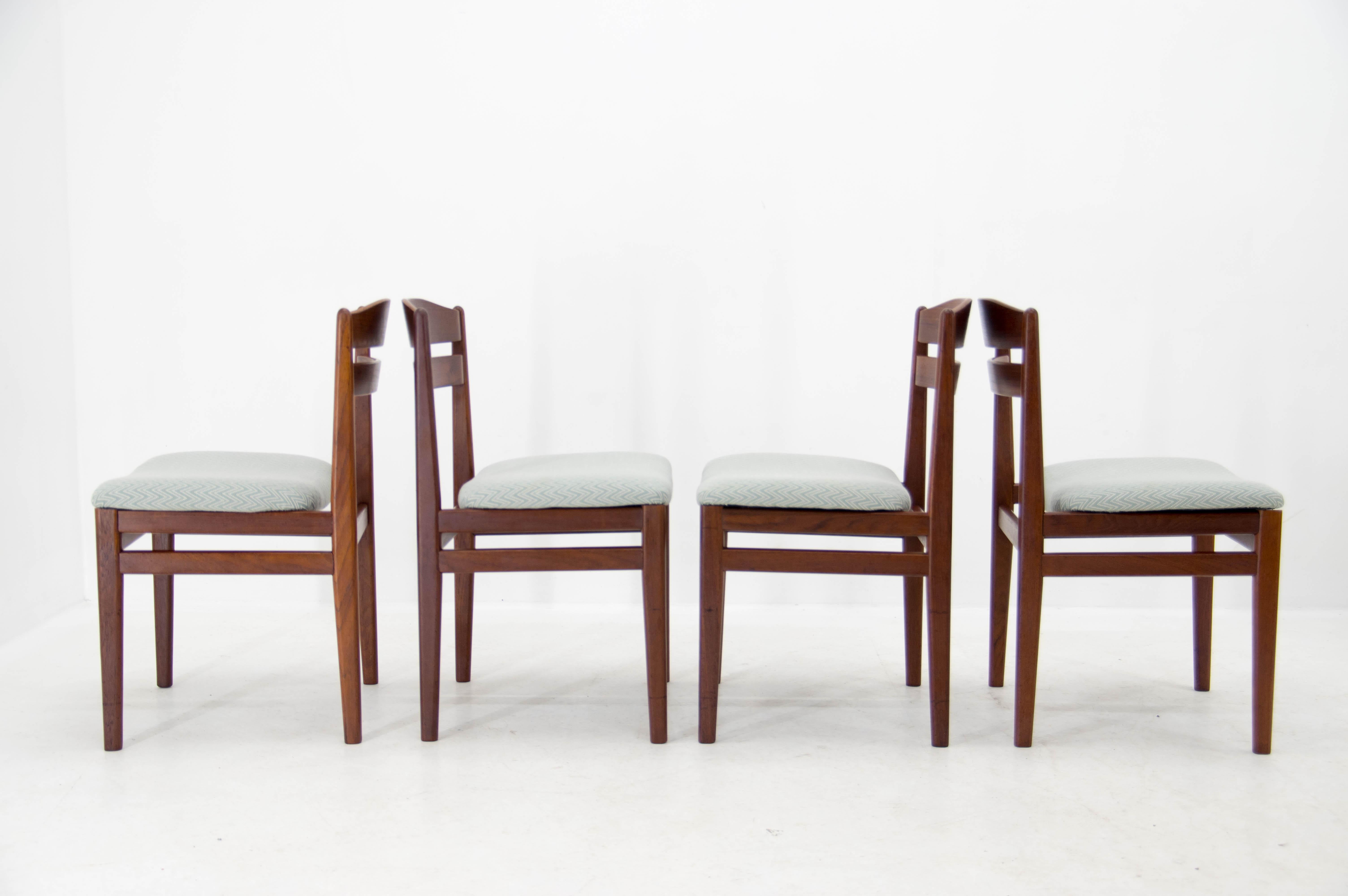 Danish Set of Four Teak Dining Chairs, Denmark, 1960s For Sale