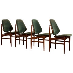 Set of Four Teak Dining Chairs Designed by Arne Vodder for France & Daverkosen