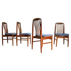 Set of Four Teak High-Back Danish Dining Chairs by Benny Linden, 1960s