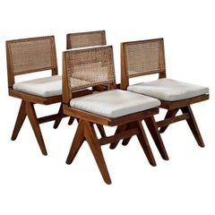 Set of four Teak Pierre Jeanneret Armless Dining Chairs PJ-SI-25-A Mid - Century