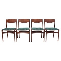 Set of Four Teak Vintage Chairs, Danish Retro Design, 1950s