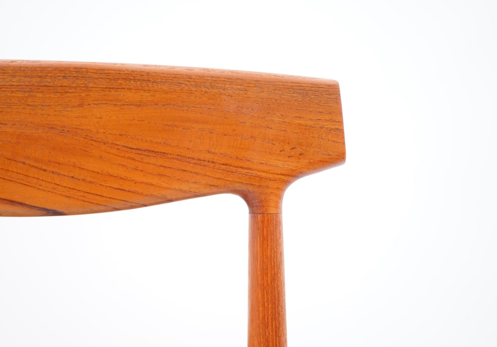 Set of Four Teak Wood Dining Chairs Mod. 60 by Henning Kjaernulf, 1960s For Sale 1